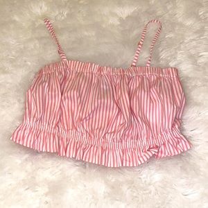 Pink stripped crop top
